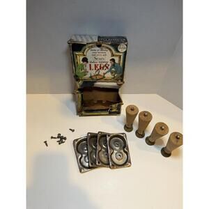 4 MCM Tapered Wood Legs, Mounting Plates Unfinished Sears 4.5" open box